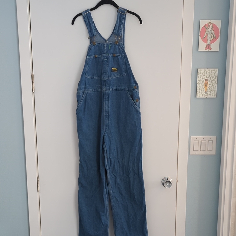 Vintage OshKosh Denim Jean Overalls Size 36x30